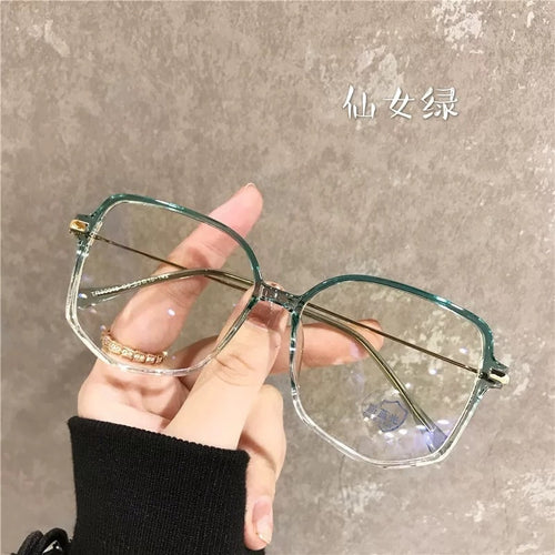 Transparent Large-frame Myopia Glasses Harajuku Style Round Face Thinning Sunglasses Can Be Equipped With Power Glasses