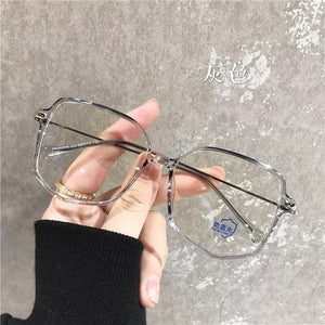 Transparent Large-frame Myopia Glasses Harajuku Style Round Face Thinning Sunglasses Can Be Equipped With Power Glasses
