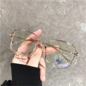 Transparent Large-frame Myopia Glasses Harajuku Style Round Face Thinning Sunglasses Can Be Equipped With Power Glasses