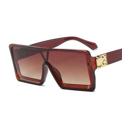 Transparent Ocean Big Square Sunglasses Women Vintage Brand Designer Rectangle Frame Shades Female Oculos De Sol