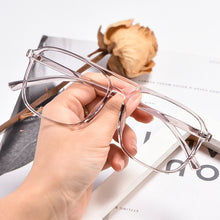 Load image into Gallery viewer, Transparent Retro Double Beam Flat Glasses Myopia Glasses Frame Trend Men And Women Art Glasses Frames Optical Eyewear D138