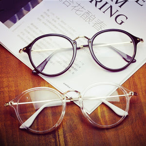Transparent Retro Women Glasses Frame Fashion Men Eyeglasses Frame  Round Clear Lens Glasses Optical Spectacle Frame
