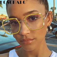 Load image into Gallery viewer, Transparent Square Prescription Glasses Frame Women Men Glasses Optical Spectacle Diamond Anti Blue Light Blocking Glasses