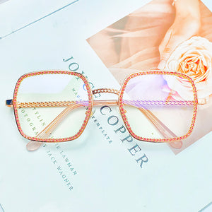 Transparent Square Prescription Glasses Frame Women Men Glasses Optical Spectacle Diamond Anti Blue Light Blocking Glasses