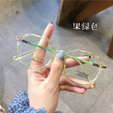 Load image into Gallery viewer, Transparent Vintage Glasses Frame Women Anti Blue Light Round Eyewear Large Frame Glasses Optical Spectacle Eyeglass