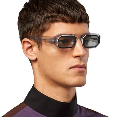Traveling Style  Two-Tone Frame Sunglasses Men Women Trend Small Rectangle Sun Glasses UV400 Double Beam Eyewear
