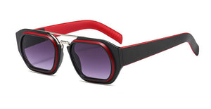 Traveling Style  Two-Tone Frame Sunglasses Men Women Trend Small Rectangle Sun Glasses UV400 Double Beam Eyewear