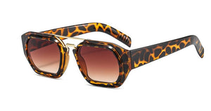 Traveling Style  Two-Tone Frame Sunglasses Men Women Trend Small Rectangle Sun Glasses UV400 Double Beam Eyewear