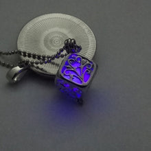Load image into Gallery viewer, Tree Of Life Dark Luminous Necklaces Silver Color Chain Necklace Glowing in Dark Pendant Necklaces Collares Maxi Choker Jewelry
