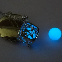 Load image into Gallery viewer, Tree Of Life Dark Luminous Necklaces Silver Color Chain Necklace Glowing in Dark Pendant Necklaces Collares Maxi Choker Jewelry