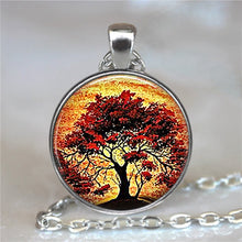 Load image into Gallery viewer, Tree Of Life Glass Cabochon Statement Necklace &amp; Pendant Jewelry Vintage Charm Chain Choker Steampunk Jewelry Gift for Women