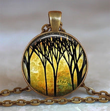 Load image into Gallery viewer, Tree Of Life Glass Cabochon Statement Necklace &amp; Pendant Jewelry Vintage Charm Chain Choker Steampunk Jewelry Gift for Women