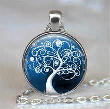 Load image into Gallery viewer, Tree Of Life Glass Cabochon Statement Necklace &amp; Pendant Jewelry Vintage Charm Chain Choker Steampunk Jewelry Gift for Women