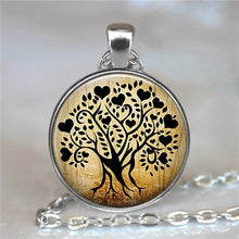 Load image into Gallery viewer, Tree Of Life Glass Cabochon Statement Necklace &amp; Pendant Jewelry Vintage Charm Chain Choker Steampunk Jewelry Gift for Women