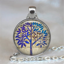 Load image into Gallery viewer, Tree Of Life Glass Cabochon Statement Necklace &amp; Pendant Jewelry Vintage Charm Chain Choker Steampunk Jewelry Gift for Women
