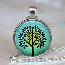 Load image into Gallery viewer, Tree Of Life Glass Cabochon Statement Necklace &amp; Pendant Jewelry Vintage Charm Chain Choker Steampunk Jewelry Gift for Women