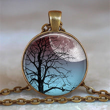 Load image into Gallery viewer, Tree Of Life Glass Cabochon Statement Necklace &amp; Pendant Jewelry Vintage Charm Chain Choker Steampunk Jewelry Gift for Women