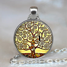 Load image into Gallery viewer, Tree Of Life Glass Cabochon Statement Necklace &amp; Pendant Jewelry Vintage Charm Chain Choker Steampunk Jewelry Gift for Women