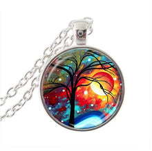 Carica l&#39;immagine nel visualizzatore di Gallery, Collana namaste di gioielli albero della vita Ciondolo buddista catena in argento om collane per donna girocollo Gioielli mandala yoga indù 