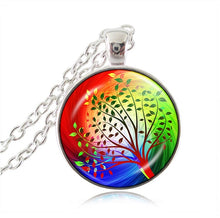 Carica l&#39;immagine nel visualizzatore di Gallery, Collana namaste di gioielli albero della vita Ciondolo buddista catena in argento om collane per donna girocollo Gioielli mandala yoga indù 