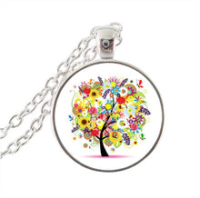 Carica l&#39;immagine nel visualizzatore di Gallery, Collana namaste di gioielli albero della vita Ciondolo buddista catena in argento om collane per donna girocollo Gioielli mandala yoga indù 