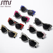 Load image into Gallery viewer, Trend Cat Eye Diamond Sunglasses Women Men Oversized Rhinestones Sun Glasses Shades Eyewear Female Eyeglasses UV400