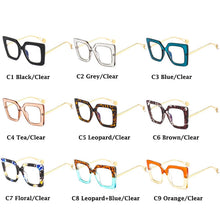 Load image into Gallery viewer, Trend Flower Square Glasses Frames For Women 2022 Trends Luxurious Design Clear Lens Oversize Eyeglasses  Styles