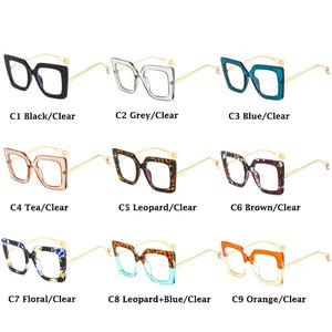 Trend Flower Square Glasses Frames For Women 2022 Trends Luxurious Design Clear Lens Oversize Eyeglasses  Styles