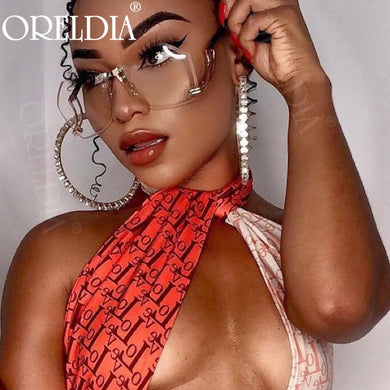 Trend Irregular Rimless Sunglasses Women Brand Designer Alloy Frame Oversize Gradient Sun Glasses Lady Clear Shades Eyewear