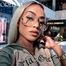 Load image into Gallery viewer, Trend Irregular Rimless Sunglasses Women Brand Designer Alloy Frame Oversize Gradient Sun Glasses Lady Clear Shades Eyewear