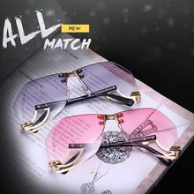 Load image into Gallery viewer, Trend Irregular Rimless Sunglasses Women Brand Designer Alloy Frame Oversize Gradient Sun Glasses Lady Clear Shades Eyewear