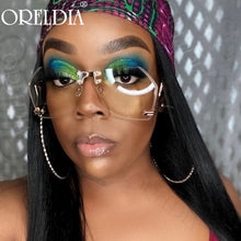 Load image into Gallery viewer, Trend Irregular Rimless Sunglasses Women Brand Designer Alloy Frame Oversize Gradient Sun Glasses Lady Clear Shades Eyewear