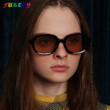 Load image into Gallery viewer, Trend Plastic Frame Black Personality Oval Sunglasses Men And Women