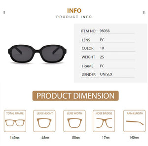 Trend Plastic Frame Black Personality Oval Sunglasses Men And Women