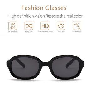 Trend Plastic Frame Black Personality Oval Sunglasses Men And Women