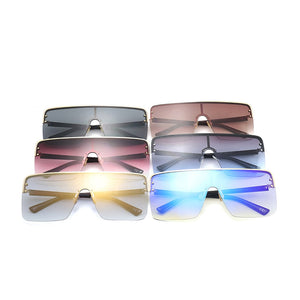 Trend Oversize Square Mirror Sunglasses Men Brand Designer  Vintage Sun Glasses For Women Goggle Oculos