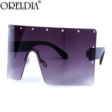 Load image into Gallery viewer, Trend Oversized Sunglasses Women Men Rivet Sun Glasses One-piece Windproof Goggles Mirror Sunglass UV400 Oversized Sunglasses