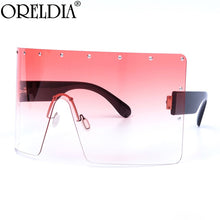 Load image into Gallery viewer, Trend Oversized Sunglasses Women Men Rivet Sun Glasses One-piece Windproof Goggles Mirror Sunglass UV400 Oversized Sunglasses