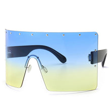 Load image into Gallery viewer, Trend Oversized Sunglasses Women Men Rivet Sun Glasses One-piece Windproof Goggles Mirror Sunglass UV400 Oversized Sunglasses