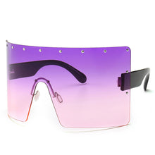 Load image into Gallery viewer, Trend Oversized Sunglasses Women Men Rivet Sun Glasses One-piece Windproof Goggles Mirror Sunglass UV400 Oversized Sunglasses