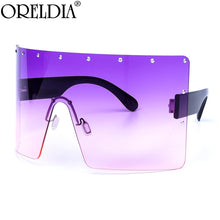 Load image into Gallery viewer, Trend Oversized Sunglasses Women Men Rivet Sun Glasses One-piece Windproof Goggles Mirror Sunglass UV400 Oversized Sunglasses