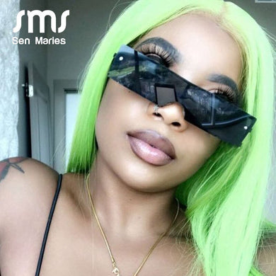 Trend Rectangle Sunglasses Women Brand Designer Black Red Clear Lens For Sexy Female Retro Eyewear UV400 Oculos De Sol