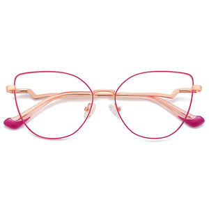Trending Blue Light Blocking Women's Metal Glasses Frame With Spring Hinges Female Anti Radiation Protection Eyeglasses Frames