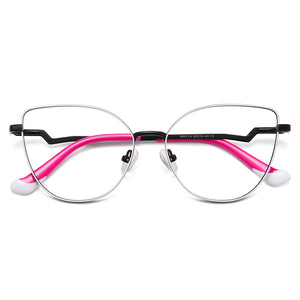 Trending Blue Light Blocking Women's Metal Glasses Frame With Spring Hinges Female Anti Radiation Protection Eyeglasses Frames