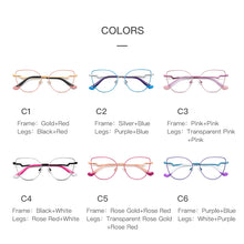 Load image into Gallery viewer, Trending Blue Light Blocking Women&#39;s Metal Glasses Frame With Spring Hinges Female Anti Radiation Protection Eyeglasses Frames