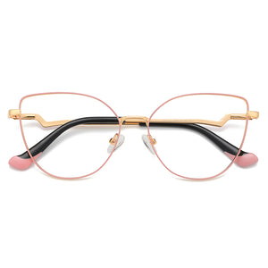 Trending Blue Light Blocking Women's Metal Glasses Frame With Spring Hinges Female Anti Radiation Protection Eyeglasses Frames