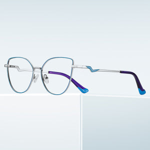 Trending Blue Light Blocking Women's Metal Glasses Frame With Spring Hinges Female Anti Radiation Protection Eyeglasses Frames