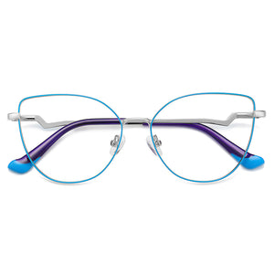 Trending Blue Light Blocking Women's Metal Glasses Frame With Spring Hinges Female Anti Radiation Protection Eyeglasses Frames