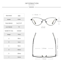 Load image into Gallery viewer, Trending Women&#39;s Cat Eye Glasses Frame Blue Light Blocking Anti Radiation Protection Eyeglasses Female Optical Eyewear