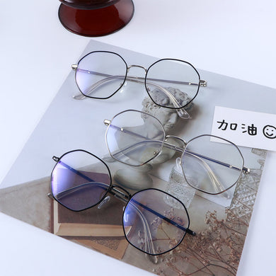 Trends Office Anti Blue Light Glasses Women Blue Blocking Computer Goggles Alloy Frame Women Octagonal Retro Frame All-match Men